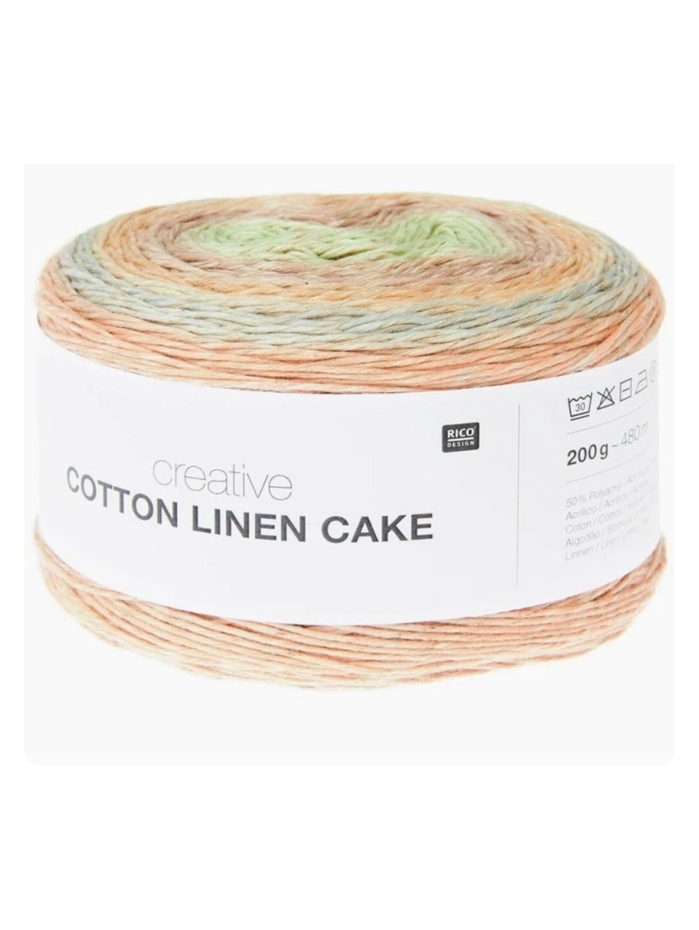 Rico Design Creative Cotton Linen Cake Yarn 200g Gradient Color